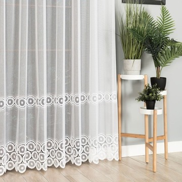 Гипюровая штора с кольцами, 280 см, длинная балконная зона