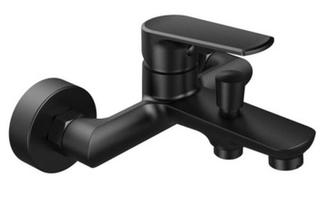 Дождевой душ + смеситель для ванны + смеситель для умывальника, черный