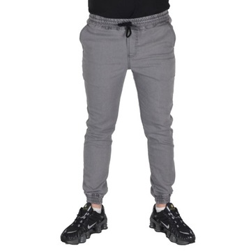 NEW BAD LINE SPODNIE JOGGER JEANS ICON SZARE S klasyk