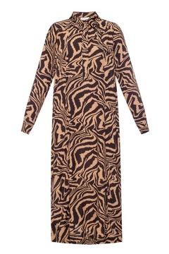 GANNI sukienka 38 M ZEBRA LONG SLEEVE DRESS