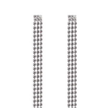 Długie wiszące kolczyki z frędzlami, kolczyki z kryształkami Punk 9,85 cm x 0,62 cm