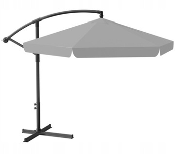 ЗОНТ СКЛАДНОЙ САДОВЫЙ 300см С ЛИНЕЙКОЙ, СЕРЫЙ С КРЫШКОЙ