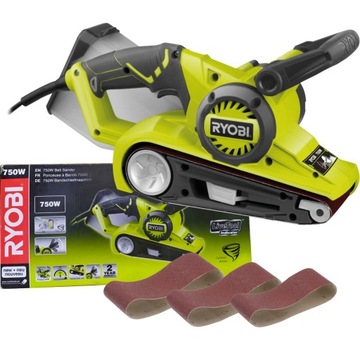 ЛЕНТОЧНО-ШЛИФОВАЛЬНАЯ МАШИНА RYOBI EBS750 750 Вт ЭЛЕКТРОННАЯ 533x76 мм +3 ЛЕНТЫ