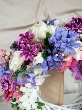 Цветочный венок на дверь, плетеный венок, украшение для дома