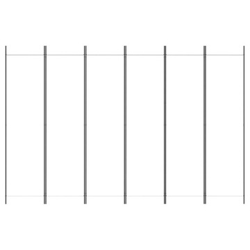 Ширма комнатная 6-панельная, белая, 300 х 200 см, ткань