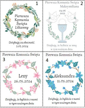 Благодарность гостям Первое Святое Причастие персонализация ангела 4