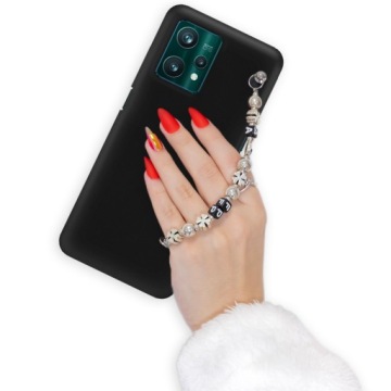 Pouzdro pro Realme 9 Pro Plus Case Matné Černé Přívěsek Na Klíče Čtyřlístek Úsměv