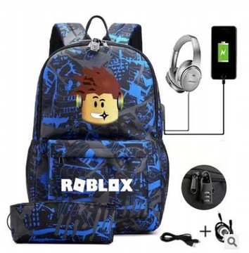 DUŻY PLECAK SZKOLNY ROBLOX MŁODZIEŻOEY I PIÓRNIK