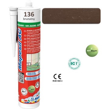 Silikon sanitarny MAPESIL AC 310ml - kolor 136 brunatny