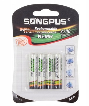 4x BATERIA AKUMULATORKI AAA R3 UP TO 2700mAh 4 sztuki KOMPLET