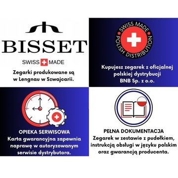 Szwajcarski Nowy Zegarek damski Bisset BSBE54TIGX03B1 na Bransolecie