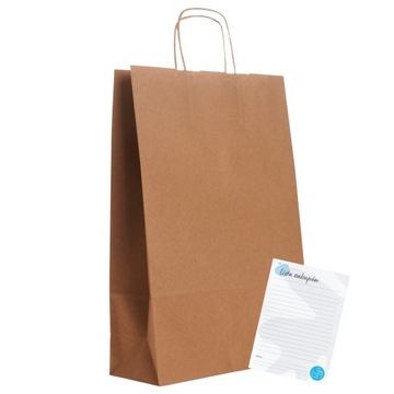 TORBY papierowe 24x10x36cm torebki EKO TORBA a4 szare uchwyt skręcany 75szt