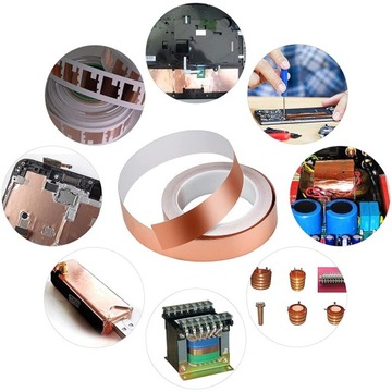 МЕДНАЯ КЛЕЙКАЯ ФОЛЬГА, КЛЕЙКАЯ ЛЕНТА, ПРОТИВ СЛИНКОВ, 25 М Х 50 ММ