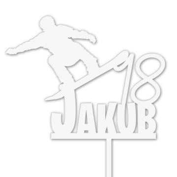 TOPPER SNOWBOARD NA TORT NAPIS SPORTY ZIMOWE BIAŁY