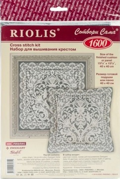 1600 Poduszka Wzór wiedeńska koronka Zestaw do haftu krzyżykowego 40x40 cm