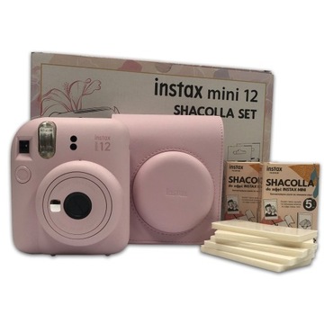 Aparat Fujifilm Instax Mini 12 Różowy Pink + Pokrowiec + Ramki Shacolla