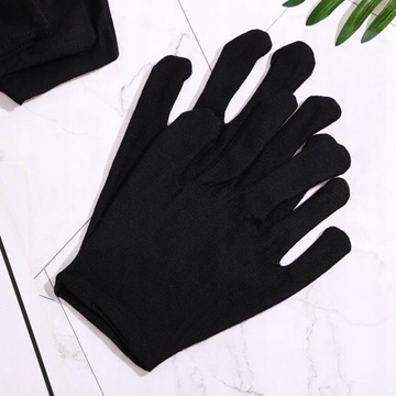 Черные косметические сухие хлопковые перчатки