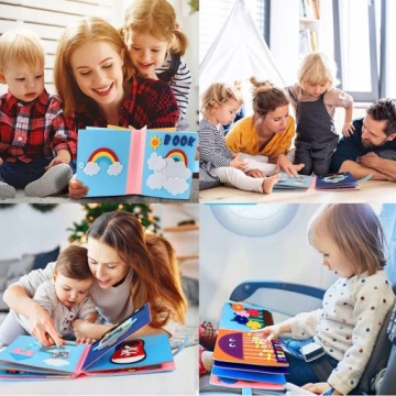 КНИГА МОНТЕССОРИ 3D СЕНСОРНАЯ КНИГА НА 12 ТЕМ ИГРУШКА