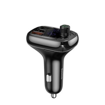 FM-ПЕРЕДАТЧИК С АВТОМОБИЛЬНЫМ ЗАРЯДНЫМ УСТРОЙСТВОМ BASEUS 2xUSB + USB-C QC Bluetooth 5.0