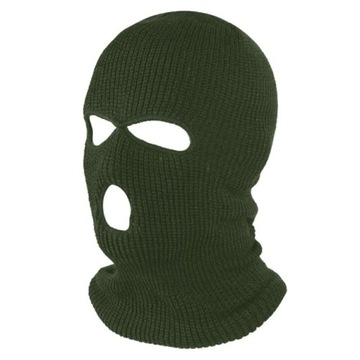 Kominiarka / Balaclava 3 dziury akryl uni zielona