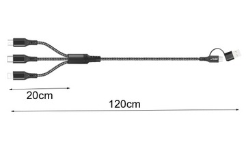 ПРОЧНЫЙ КАБЕЛЬ, НЕЙЛОНОВЫЙ КАБЕЛЬ 3-в-1 Webski PRO Series microUSB TYPE-C iPhone