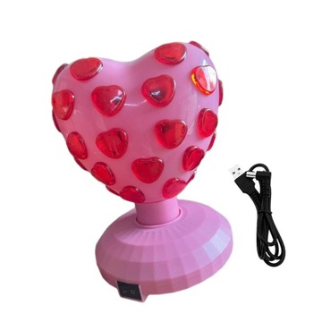 Disco Ball Lamp Compact Size RGB LED Strobe Light for Room pink love heart
