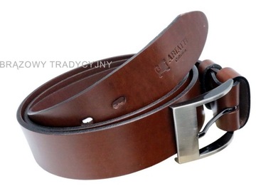 КОЖАНЫЙ РЕМЕНЬ МУЖСКОЙ КОРИЧНЕВЫЙ ДЛЯ ДЖИНСОВ ШИРОКИЙ РЕМЕНЬ ABIATTI, ПЛОТНАЯ КОЖА