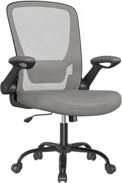 Ergonomiczne krzesło biurowe z tkaniny, fotel obrotowy, szary - Songmics