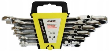 KLUCZE ŁAMANE PŁASKO OCZKOWE GRZECHOTKA 6 el 8-19 mm SILVERTOOLS