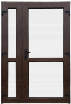 DRZWI ZEWN. PCV ORZECH 140x210 DWUSKRZYDŁOWE