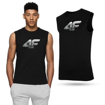 МУЖСКАЯ ФУТБОЛКА КУРТКА БЕЗРУКАВА 4F, ХЛОПКОВЫЙ ВЕРХ, LIMITED SS24M114