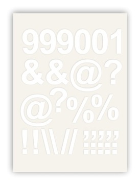 Самоклеящиеся буквы белого цвета с алфавитом и цифрами 50 мм.