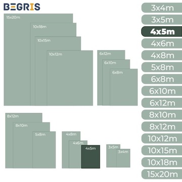 БРЕЗЕНТ 4x5 ЗЕЛЕНЫЙ УСИЛЕННЫЙ 100G/M2 ПРОЧНОЕ ПОКРЫТИЕ 5X4