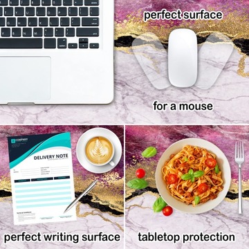 Модный защитный коврик 120х60 для письменного стола Pink Marble.