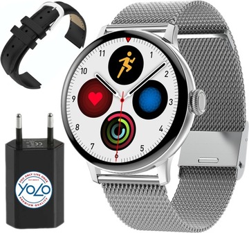 SMARTWATCH ZEGAREK DAMSKI ROZMOWY MENU PL ZDROWIE + ŁADOWARKA 1A
