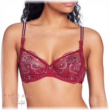 Triumph biustonosz miękki czerwony Peony Florale Wired Bra rozmiar 75C T382