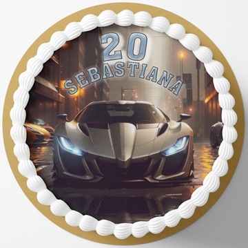 PAPIER WAFLOWY OPŁATEK SAMOCHÓD CAR BRYKA FURA AUTO URODZINOWY 22-29cm