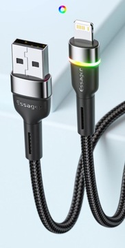 USB-КАБЕЛЬ ESSAGER 2.4A LIGHTNING ДЛЯ IPHONE 1 м со светодиодом