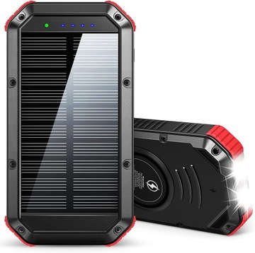 SOLIDNY POWERBANK SOLARNY 30000mAh INDUKCJA 10W