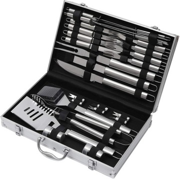 Zestaw do grillowania ZESTAW DO GRILLOWANIA 26w1 PRZYBORY STALOWE ETUI 26