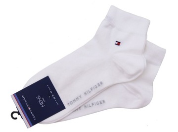 МУЖСКИЕ НОСКИ TOMMY HILFIGER, БЕЛЫЙ ХЛОПОК, 2P, 39-42