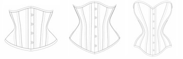 Черный корсет UNDERBUST с завязанным моделирующим поясом