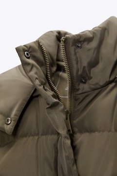 długa kurtka puchowa tkaniny hydrofobowej Zara XS