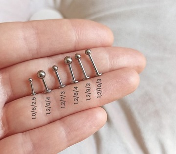 СЕРЬГИ LABRET ВНУТРЕННЯЯ РЕЗЬБА ТИТАН 1,2/7/3