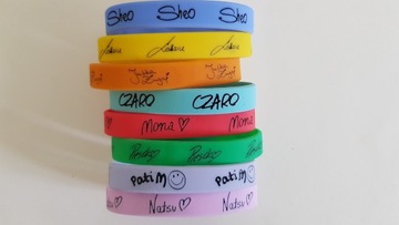 Силиконовые браслеты с тиснением и наполнением. 200 шт.