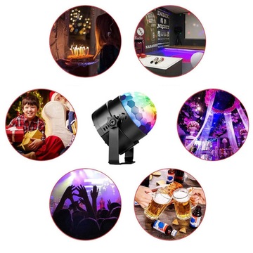 ПРОЕКТОР DISCO BALL, СВЕТОДИОДНЫЙ ОТРАЖАТЕЛЬ RGB