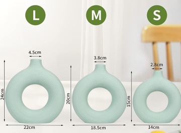 Керамическая ваза для пончиков Nordic Green для пампасной травы 22,5x23см 5см L