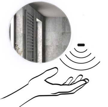 Круглое светодиодное зеркало без рамки, 100 сенсорный переключатель