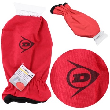 Skrobaczka do szyb z rękawicą skrobak z rękawiczką DUNLOP CZERWONA