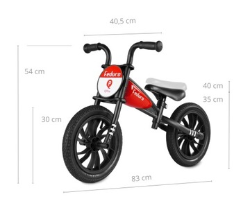 Qplay Balance Bike Feduro Красный мотоцикл с 12-дюймовыми резиновыми колесами